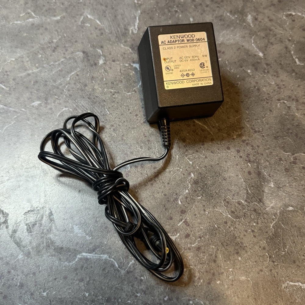 Kenwood Class 2 Power Supply W08-0604 9W 120V AC Power Adapter.